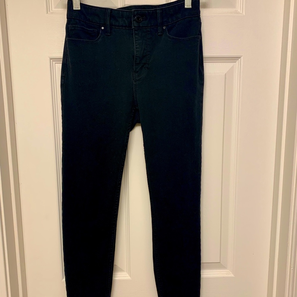 WHBM Sculpt High-Rise Skinny Black Ankle Jeans